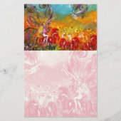 赤い花の妖精ファンタジー文房具 便箋 (正面)