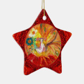 赤い花の妖精ファンタジー星 セラミックオーナメント (右)