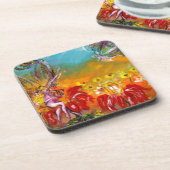 赤い花の妖精フローラファンタジー コースター (左側)