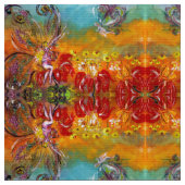 赤い花の妖精フローラファンタジー ファブリック (クローズアップ)