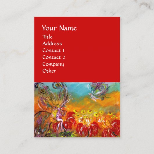 赤い花の妖精フローラファンタジー 名刺 (正面)