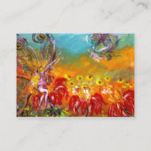 赤い花の妖精ブルーグリーンフローラ輝く 名刺 (裏面)