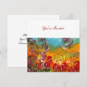 赤い花の妖精 フローラルファンタジー サマーパーティ 招待状 (正面/裏面)