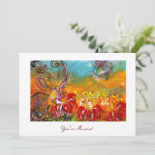 赤い花の妖精 フローラル ファンタジー サマー パーティ 招待状 (スタンド正面)