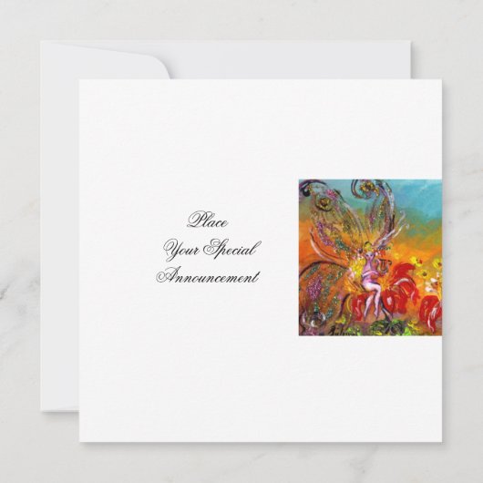 赤い花の妖精 フローラル ファンタジー サマー パーティ 招待状 (裏面)