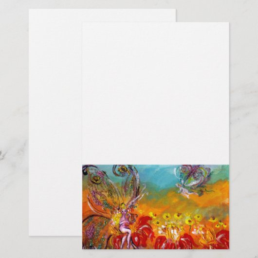 赤い花の妖精 便箋 (正面/裏面)