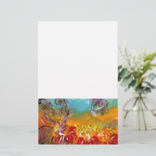 赤い花の妖精 便箋 (スタンド正面)