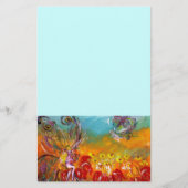 赤い花の妖精，青 便箋 (正面)