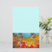 赤い花の妖精，青 便箋 (スタンド正面)