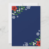 赤い花の実の雪の結晶のハッピーホリデー写真 シーズンカード (裏面)