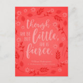 赤い花の小さくしかし激しいウィリアム・シェイクスピア ポストカード (正面)