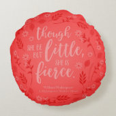 赤い花の小さくしかし激しいウィリアム・シェイクスピア ラウンドクッション (裏面)