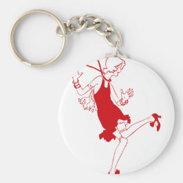 赤い花の少女 キーホルダー