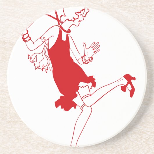 赤い花の少女 コースター (正面)