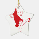赤い花の少女 セラミックオーナメント (左)