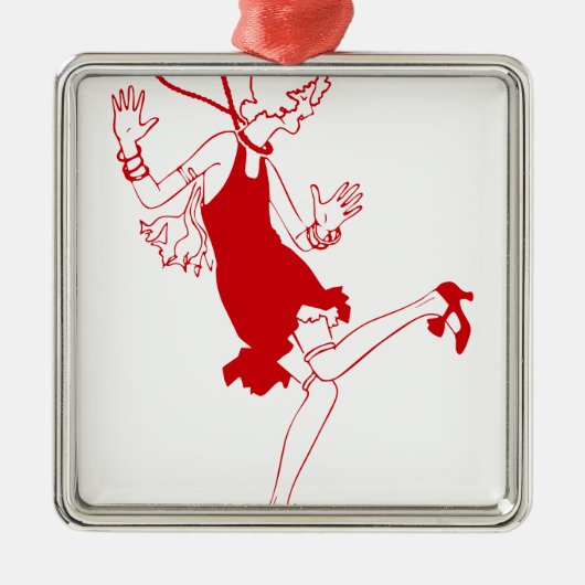 赤い花の少女 メタルオーナメント (正面)