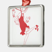 赤い花の少女 メタルオーナメント (左)