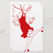 赤い花の少女 便箋 (正面/裏面)