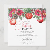 赤い花の年間クリスマスパーティー 招待状 (正面)