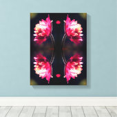 赤い花の日差しクローズアップ抽象芸術 キャンバスプリント (インサイチュ (ウッドフロア))