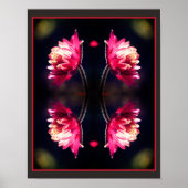 赤い花の日差しクローズアップ鏡抽象芸術 ポスター (正面)