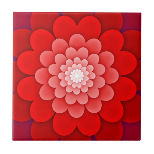 赤い花の曼荼羅-58566 タイル (正面)