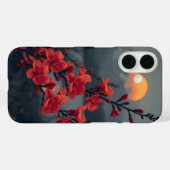 赤い花の月 スマホケース | エレガントな赤い花 Case-Mate iPhoneケース (裏面 (横))