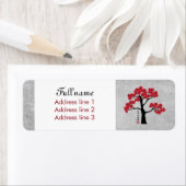 赤い花の木「命の賜物」 ラベル (インサイチュ)