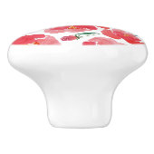 赤い花の模様のノブ&プル セラミックノブ (側面)