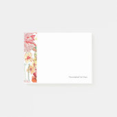 赤い花の模様 ポストイット (正面)