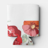 赤い花の模様 缶クーラー (裏面)