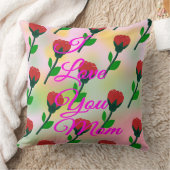 赤い花の母の日のメッセージ クッション (ブランケット)