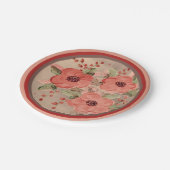 赤い花の特別な機会紙プレート ペーパープレート (アングル)