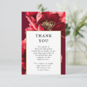 赤い花の生命のお祝い 追悼式 サンキューカード (スタンド正面)