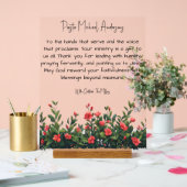 赤い花の生垣の花の鑑賞アクリルサイン アクリルサイン (ウェディング)