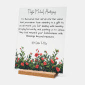 赤い花の生垣の花の鑑賞アクリルサイン アクリルサイン (傾斜)