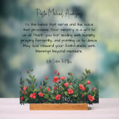 赤い花の生垣の花の鑑賞アクリルサイン アクリルサイン (ニュートラル)