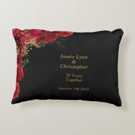 赤い花の結婚記念日のアクセントピロー アクセントクッション