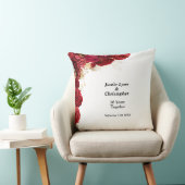赤い花の結婚記念日のスロー枕 クッション (椅子)