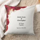 赤い花の結婚記念日のスロー枕 クッション (ブランケット)