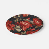 赤い花の芍薬 ペーパープレート (アングル)