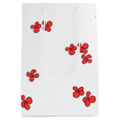 赤い花の花嫁と花婿 ミディアムペーパーバッグ (裏面)