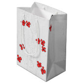 赤い花の花嫁と花婿 ミディアムペーパーバッグ (裏面アングル)