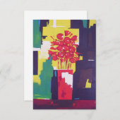 赤い花の花束絵画s – 赤い花瓶 – モダン 招待状 (正面/裏面)