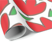 赤い花の花柄 ラッピングペーパー (ロールコーナー)