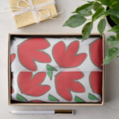 赤い花の花模様 薄葉紙 (ギフト)