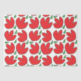 赤い花の花模様 薄葉紙