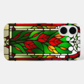 赤い花の華麗なステンドグラスアート Case-Mate iPhoneケース (裏面 (横))