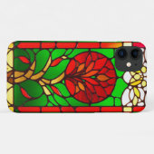 赤い花の華麗なステンドグラスアート Case-Mate iPhoneケース (裏面(横))