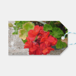 赤い花の薄葉紙 ギフトタグ